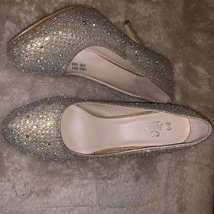 Gold Jeweled High Heels